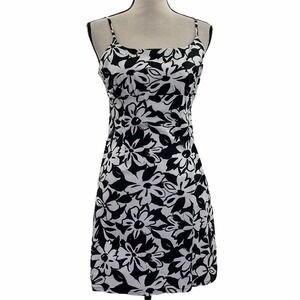 Gas CO Black White Floral Mini Sleeveless Dress 7